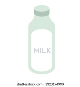 milk bottle flat simple illustration. Home and kitchen series. Tableware food and dishes.