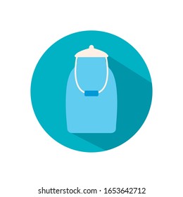 diseño de icono de botella de leche de estilo plano Bebida bebida láctea desayuno fresco producto natural saludable y tema del calcio Ilustración vectorial