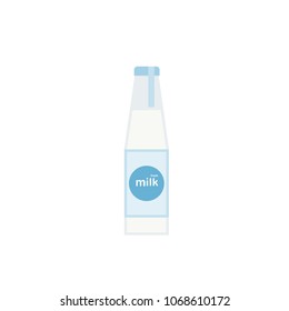 Milk bottle flat vector illustration isolated on a white background.