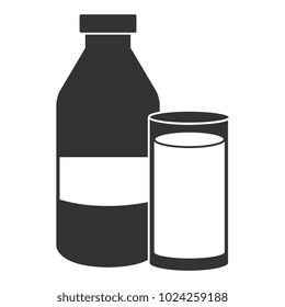 milk bottle with glass