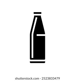 milk bottle glass package glyph icon vector. milk bottle glass package sign. isolated symbol illustration