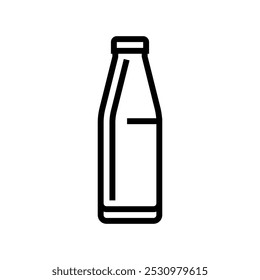 milk bottle glass package line icon vector. milk bottle glass package sign. isolated contour symbol black illustration