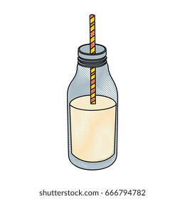 5,368 Milk bottle with straw Stock Illustrations, Images &amp; Vectors ...