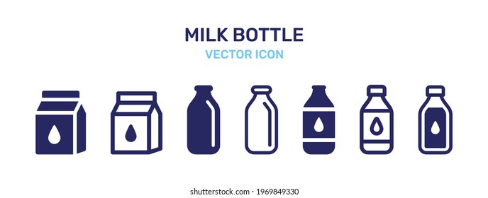 Milk bottle icon. Dairy product vector.