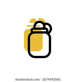 milk bottle icon is designed with an easily recognizable shadow color scheme. This icon is suitable for a variety of visual needs, such as digital media or other graphic design projects