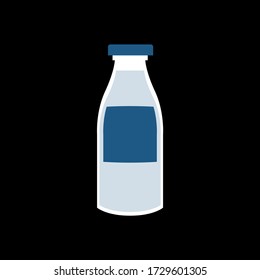 Icono de botella de leche. Bebe la imagen. Icono plano.