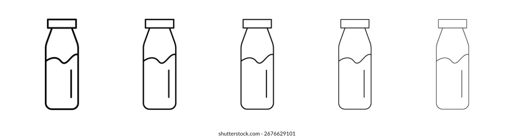 Milk bottle icon filled flat sign concept for web design.