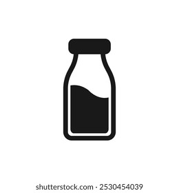 Milk bottle icon flat design 