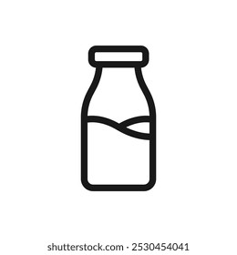 Milk bottle icon flat design 