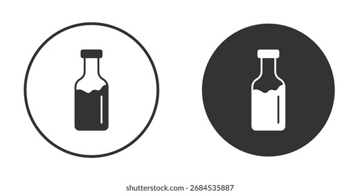 Milchflaschensymbol flach. Illustration, Symbol für einzelne Vektorzeichen