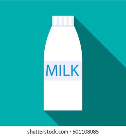 Milk bottle icon. Flat illustration of milk bottle vector icon for web