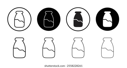 Milk bottle icon Flat line illustration