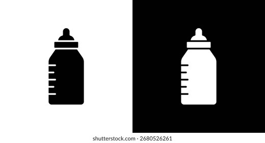 Milk bottle icon. flat and line style collection.