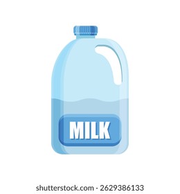 Milk bottle icon in flat style. Dairy product vector illustration on isolated background. Milky liquid sign business concept.