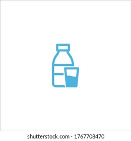 milk bottle icon flat vector logo design trendy illustration signage symbol graphic simple