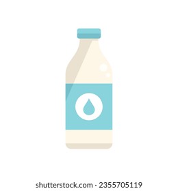 Milk bottle icon flat vector. Dairy glass. Calcium drink isolated