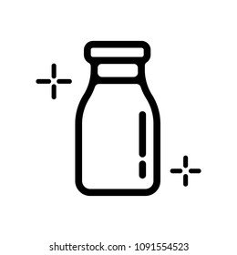 Milk bottle icon, fresh milk