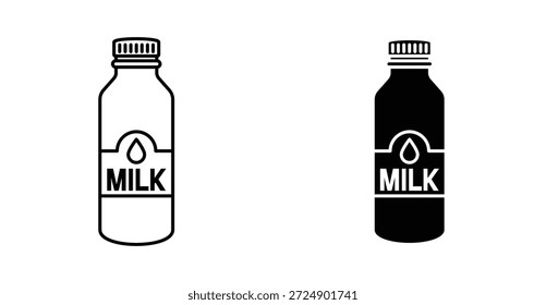 Diseño gráfico de icono de botella de leche. Ilustraciones de icono de Vector