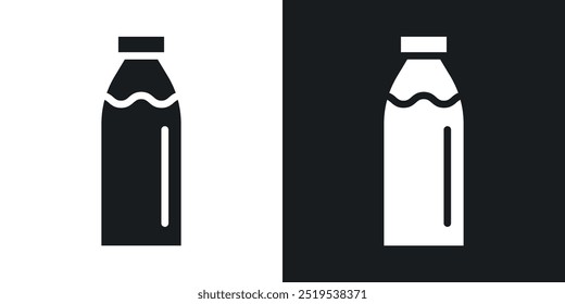 Milk bottle icon icons in black and white filled style
