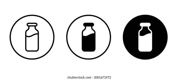 milk bottle icon, milk icons button, vector, sign, symbol, logo, illustration, editable stroke, flat design style isolated on white linear pictogram