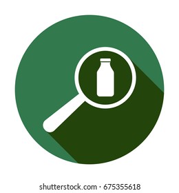 Milk bottle  icon, isolated. Flat design.