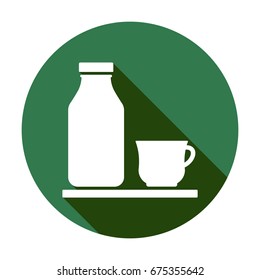 Milk bottle  icon, isolated. Flat design.