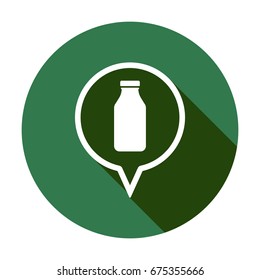Milk bottle  icon, isolated. Flat design.