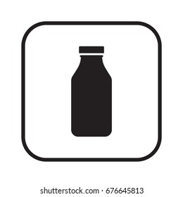 Milk bottle  icon, isolated. Flat design.