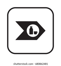 Milk bottle  icon, isolated. Flat design.