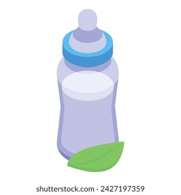 Milk bottle icon isometric vector. Child father. Single son