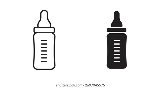 Línea del icono de la botella de leche. eps 10 Ilustración vectorial