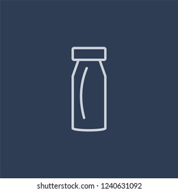 Milk bottle icon. Milk bottle linear design concept from Agriculture, Farming and Gardening collection. Simple element vector illustration on dark blue background.