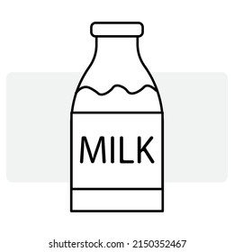 Milk bottle icon in linear style. Vector illustration. stock image.