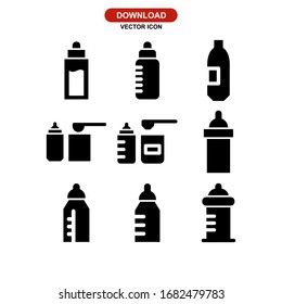 milk bottle icon or logo isolated sign symbol vector illustration - Collection of high quality black style vector icons
