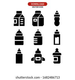milk bottle icon or logo isolated sign symbol vector illustration - Collection of high quality black style vector icons
