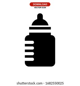 milk bottle icon or logo isolated sign symbol vector illustration - high quality black style vector icons
