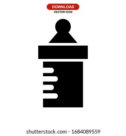 milk bottle icon or logo isolated sign symbol vector illustration - high quality black style vector icon
