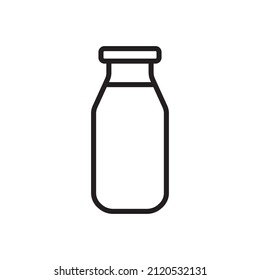 Milk bottle icon outline isolated on white background. Bottle icon for websites, mobile app. Vector illustration.