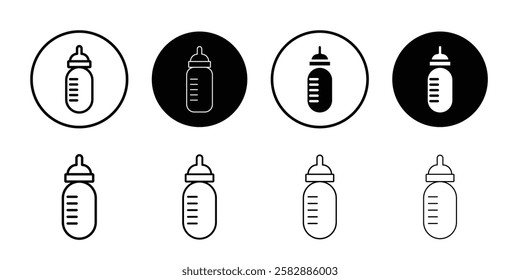 Milk bottle icon Outline thin set pack series