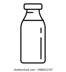 Icono de botella de leche. Esquema Icono del vector de botella de leche para diseño web aislado en fondo blanco