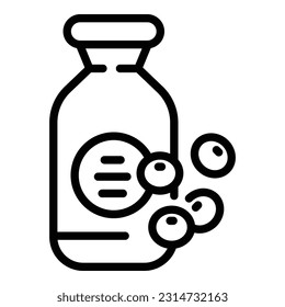 Milk bottle icon outline vector. Vegetable plant. Drink food