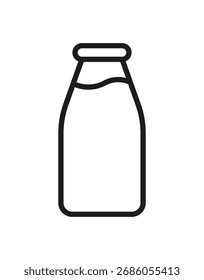Icono de botella de leche que representa productos lácteos, bebidas y nutrición, adecuado para el envasado de alimentos, agricultura, salud, productos orgánicos y proyectos de diseño de granja a mesa