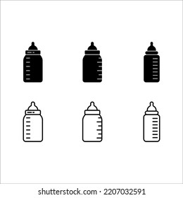 Milk Bottle icon set vector design template