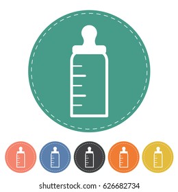 Milk bottle icon set. Vector illustration
