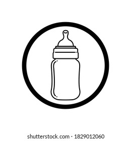 Milk bottle icon for the shopping center. healthy drink illustration. vector sign
