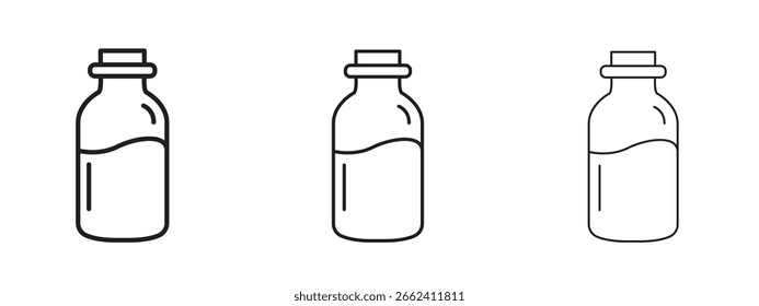 Icono de botella de leche diseño de línea simple - Ilustración vectorial simple