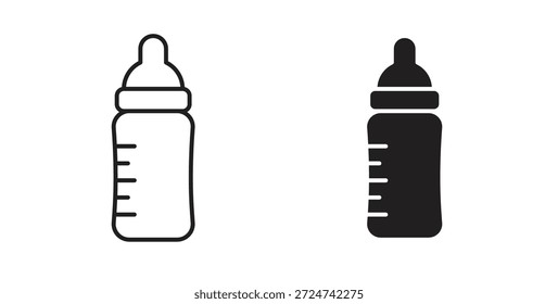 Vectores simples del icono de la botella de leche en negro, convenientes para los proyectos