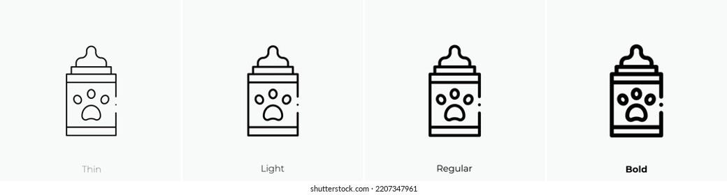 milk bottle icon. Thin, Light Regular And Bold style design isolated on white background