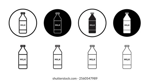 Milk bottle icon Thin line flat illustration