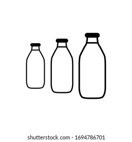 Icono de botella de leche en diseño plano moderno